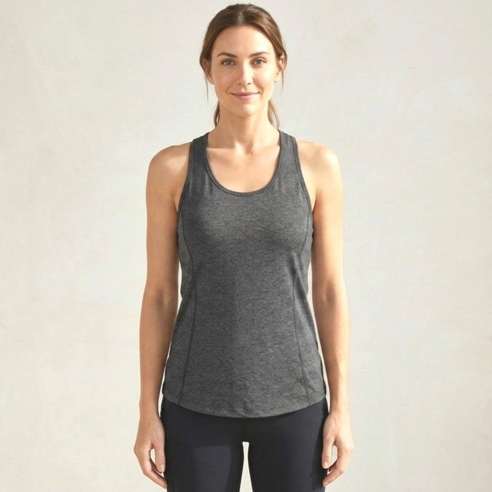 Icyzone Tank Top Women XXL Plus Gray Heathered Racerback Athletic Activewear Gym